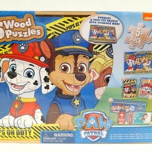 Paw Patrol Wood Puzzles 5-Pack - Multicolor